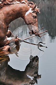 Horse Race fountain at La Granja de San Ildefonso Palace, Spain photo