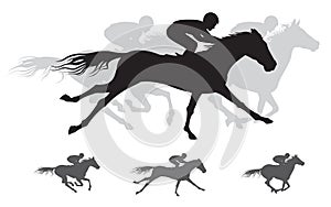 Horse race Silhouette, gallop