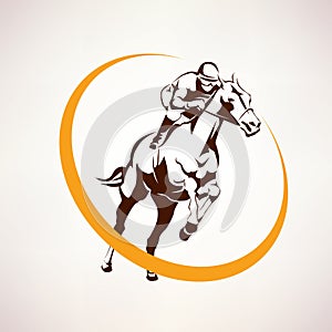 Horse race stylized symbol