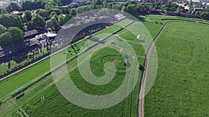 Horse Race track Pferderennbahn Aerial Drone 4k Dresden