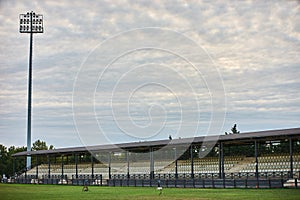 Horse racetrack field with stadium light, arena