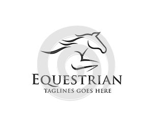 Horse racing logo template