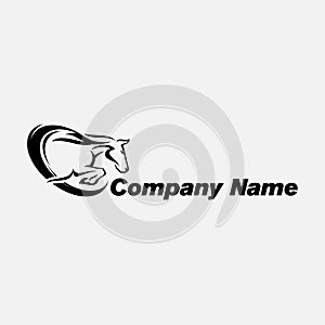 Horse racing logo template