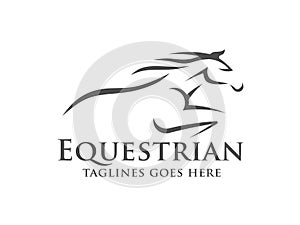 Horse racing logo template, equestrian logo photo