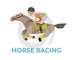 Horse Racing Rider Equestrian Kind of Sport Vector