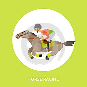 Horse Racing Rider Equestrian Kind of Sport Vector