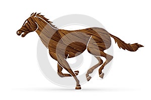 Horse racing running cartoon graphic