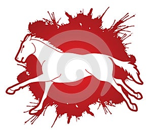 Horse racing running cartoon graphic