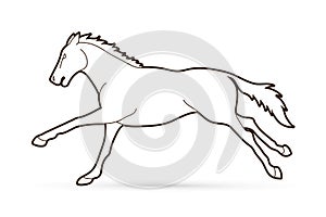 Horse racing running cartoon graphic