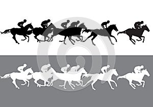 Horse racing silhouette