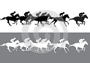 Horse racing silhouette photo
