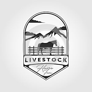 Horse ranch, Farm animal logo inspiration. Flat design. Vector illustration concept