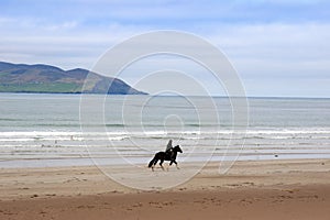 Horse and rider on the maharees