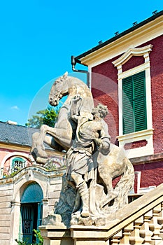 Horse rider statue
