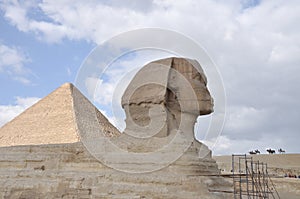 Horse riders at The Great Sphinx of Egypt