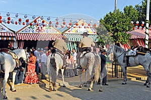 Horse riders at the Sevilla Fair, Spain