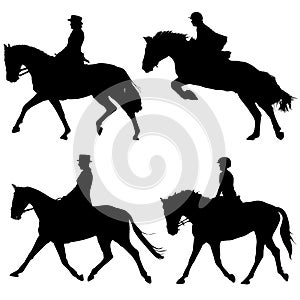 Horse and riders vector