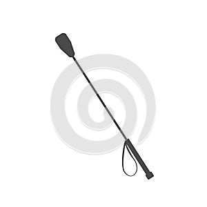 Horse riding dressage whip. Leather riding crop with hand loop. Equestrian tack. Equine sports. Horse stables equipment