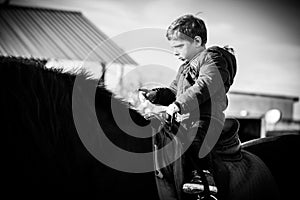 Horse riding - little boy