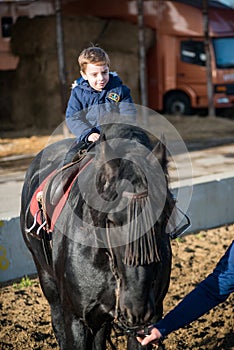 Horse riding - little boy