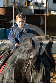 Horse riding - little boy