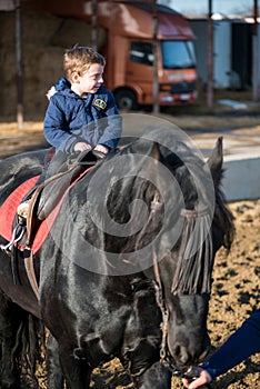 Horse riding - little boy