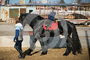 Horse riding - little boy