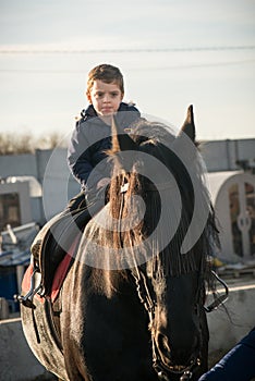 Horse riding - little boy