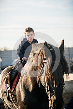 Horse riding - little boy