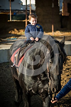 Horse riding - little boy