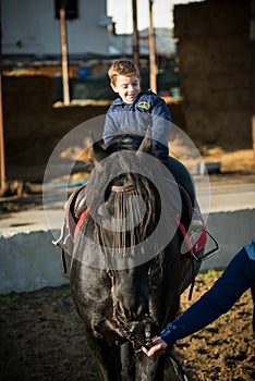 Horse riding - little boy