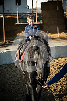 Horse riding - little boy