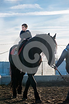 Horse riding - little boy