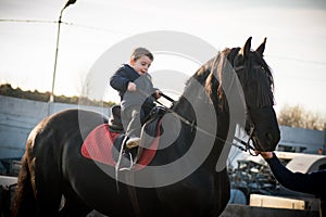 Horse riding - little boy