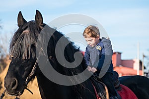 Horse riding - little boy