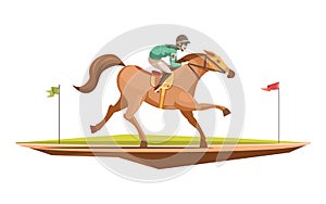 Horse Riding Retro Design Concept