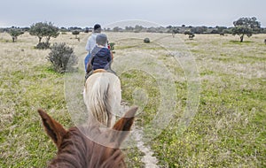 Horse riding route through Dehesa contryside