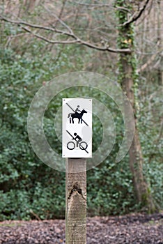 Horse riding sign