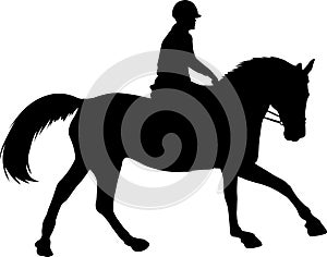 Horse riding silhouette