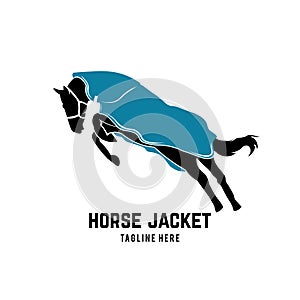 Horse with Rug vector logo design