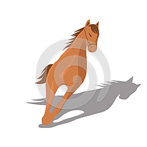 Horse running animal design vector flat isolated illustration