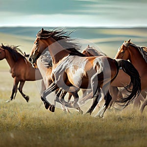 Horse running pony horse, wild horse Stallion