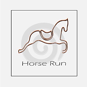 Horse running vector icon eps 10. Simple isolated outline illustration