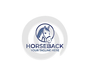 Horse`s Head Logo Template. Horse in Circle Vector Design