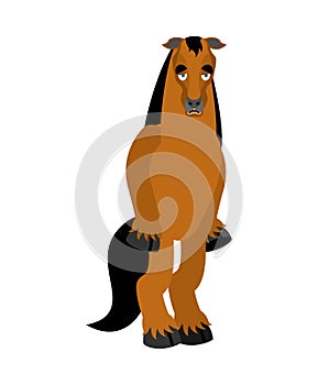 Horse sad. Steed sorrowful emotions. hoss dull. Vector illustration