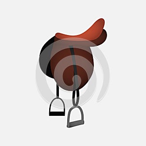 Horse Saddle Icon. Sport Concept Cartoon of Sickle