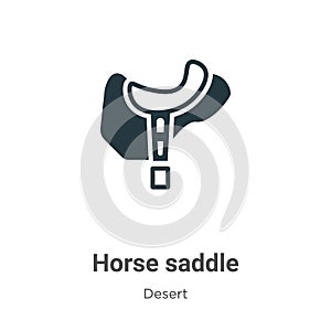 Horse saddle vector icon on white background. Flat vector horse saddle icon symbol sign from modern desert collection for mobile