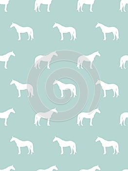 horse seamless design on lite blue color background photo