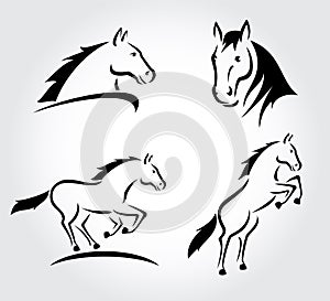 Horse set. Vector