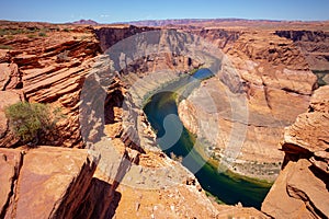 Horse Shoe Bend on Colorado River. Travel and adventure concept.